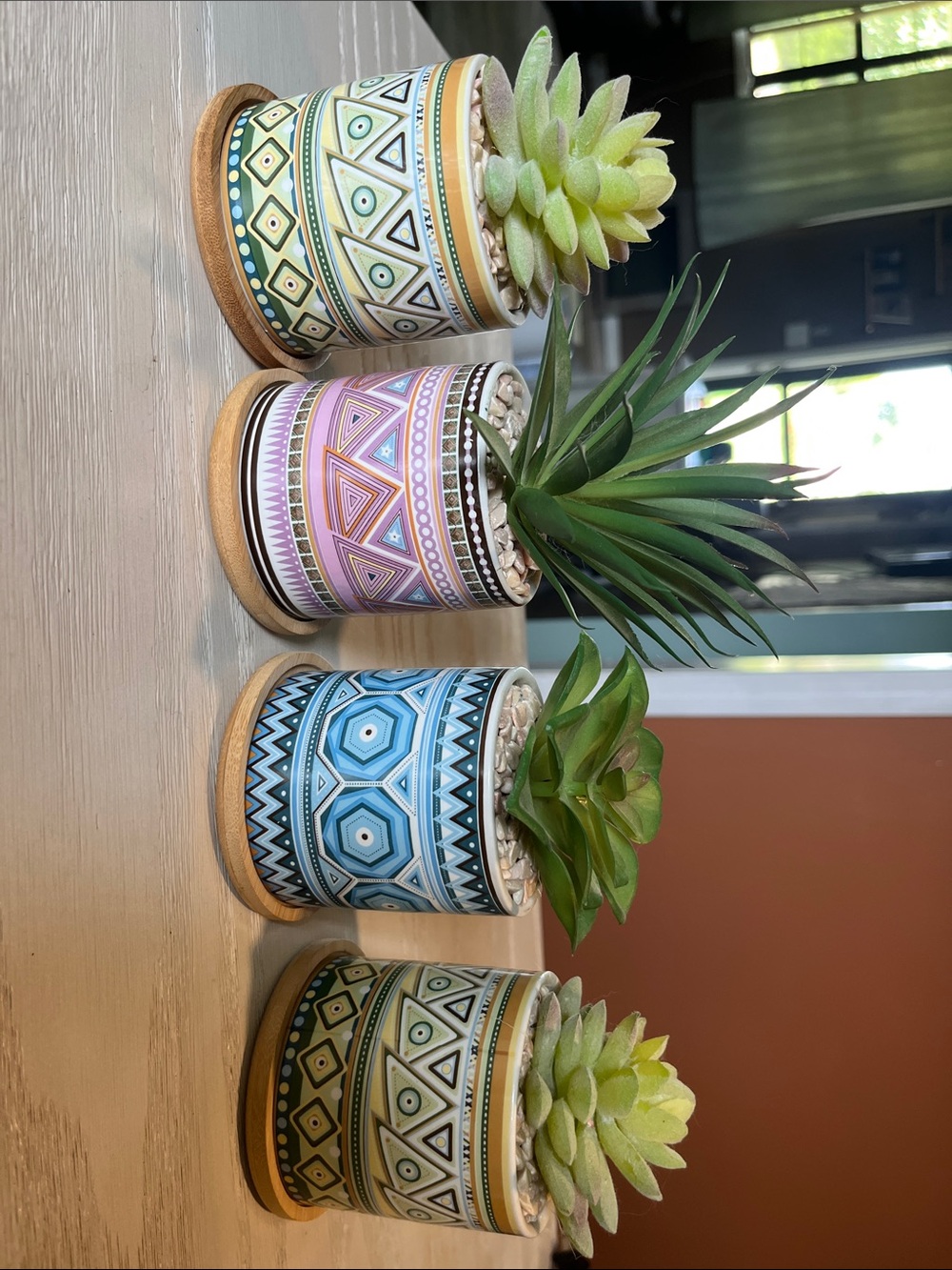 Decorative Geometric Pattern Succulent Planter's- Multicolor